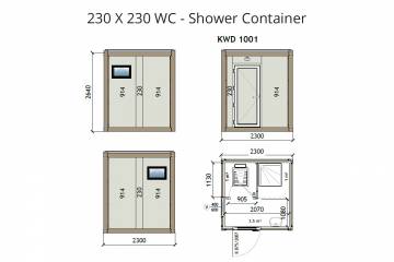 KW2 230X230 Wc - Shower Container