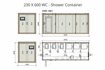 KW6 230X600 Wc - Shower Container