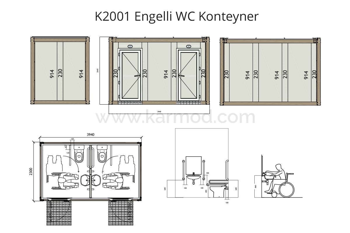 K 2001 Disabled WC Container
