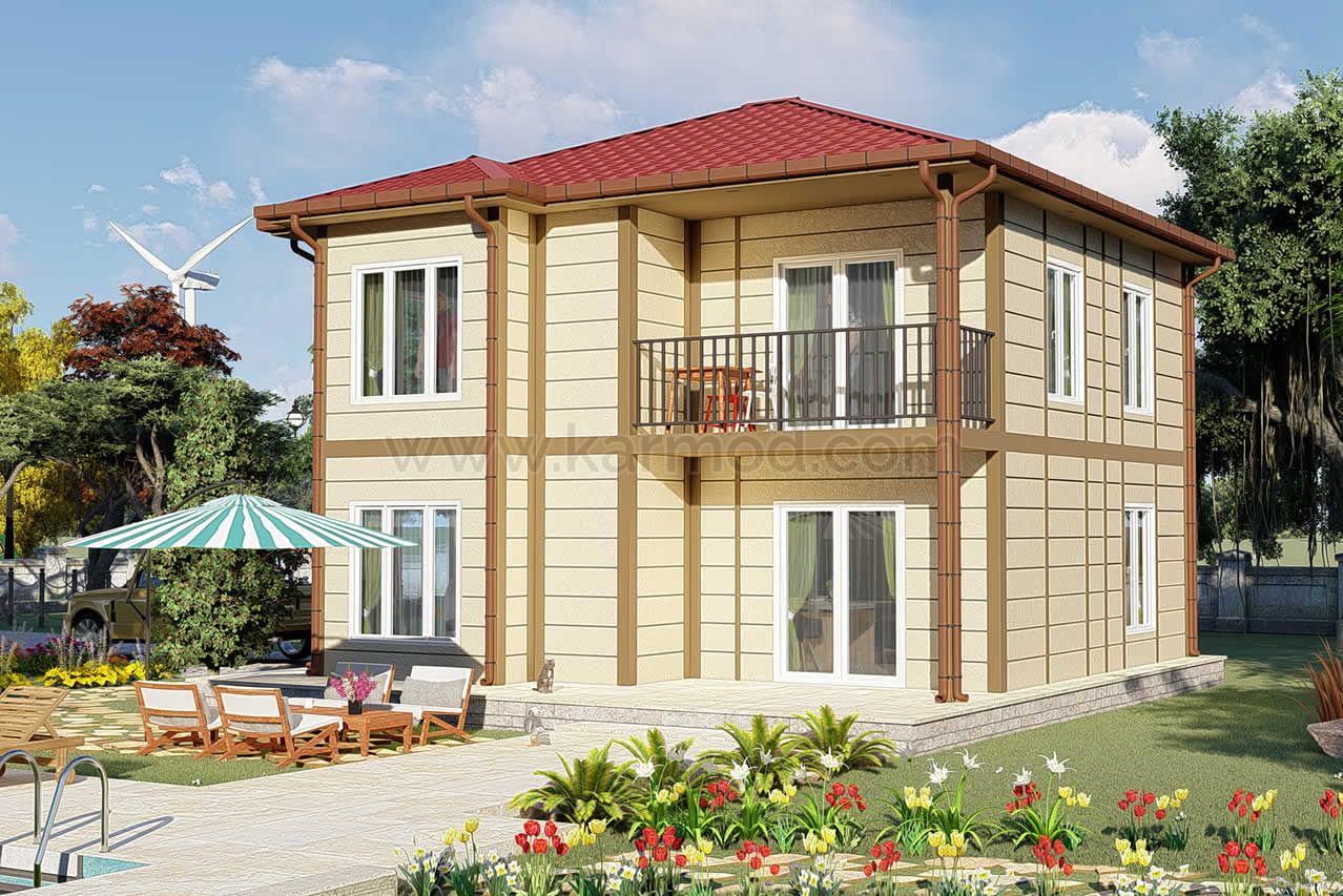 Two Storey Prefab Housing 138 m2