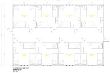 24 People Worker Dormitory plan
