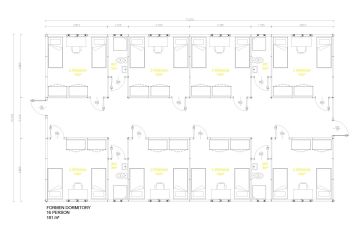 Prefabricated Engineers' Dormitory Plan