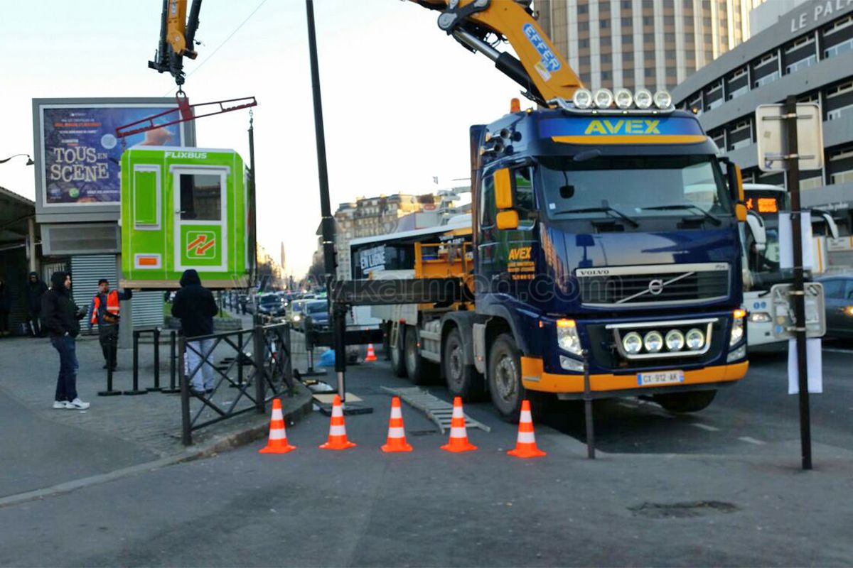 Flixbus Ticket Sales Booth in Paris, France